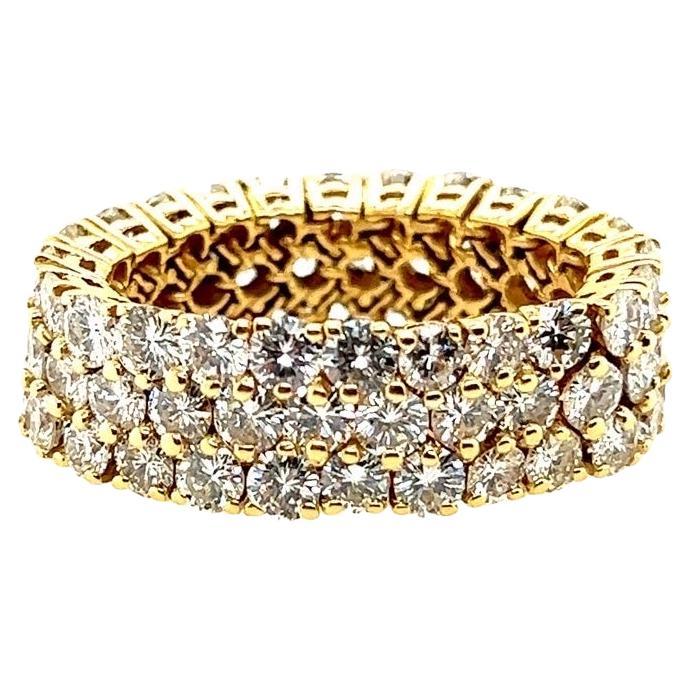 Modern Gold 8 Carat Natural Round Brilliant Diamond Flexible Band Ring