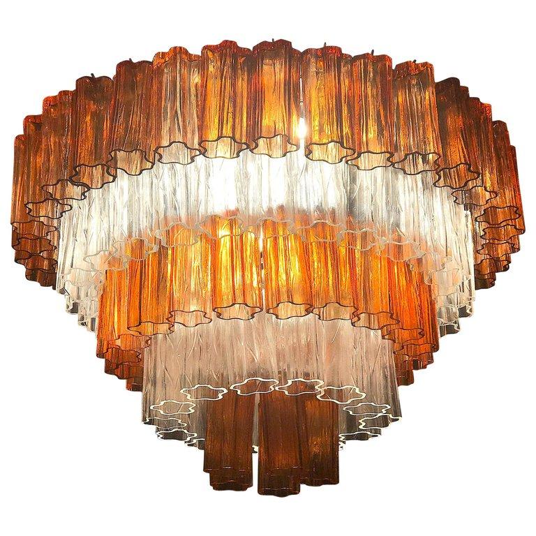 Modern Gold Amber Color Murano Glass Chandelier or Flush Mount, 1970 For Sale 6