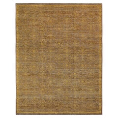 Modern Gold and Brown Starburst Patterned Wool Rug 9'5''x12'3''