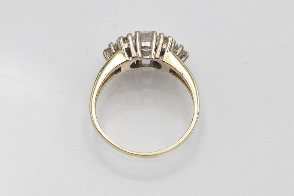 Brilliant Cut Modern gold band ring with diamonds, Poland. For Sale