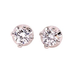 Orecchini in oro moderno Bulgari da 1,40 carati certificati GIA con diamante naturale D Color VS