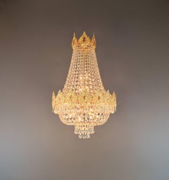 Modern Gold Chandelier Crystals Empire Basket New Classic
