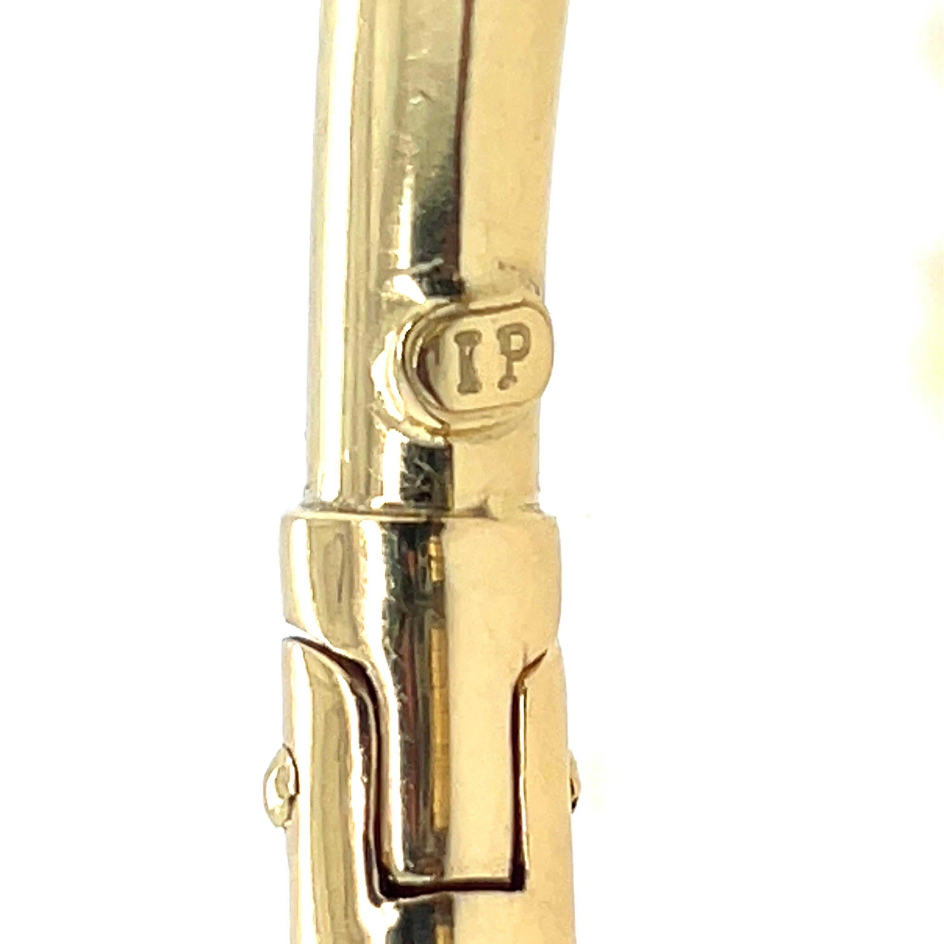 Modern Gold Enamel Inlay Tiger Stripe Pattern Italian Spring Hinged Bangle For Sale 3