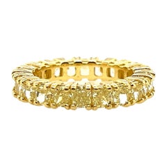 Bague de fiançailles moderne en or jaune intense de 3 carats certifiée par le GIA