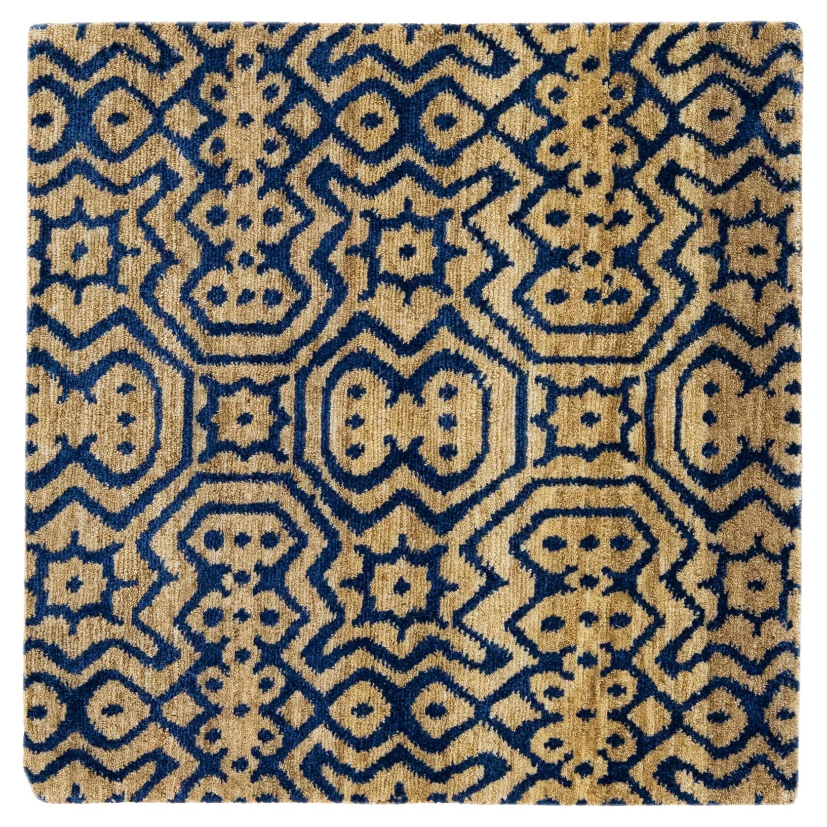 Modern Gold Handmade Geometric Custom Wool Rug