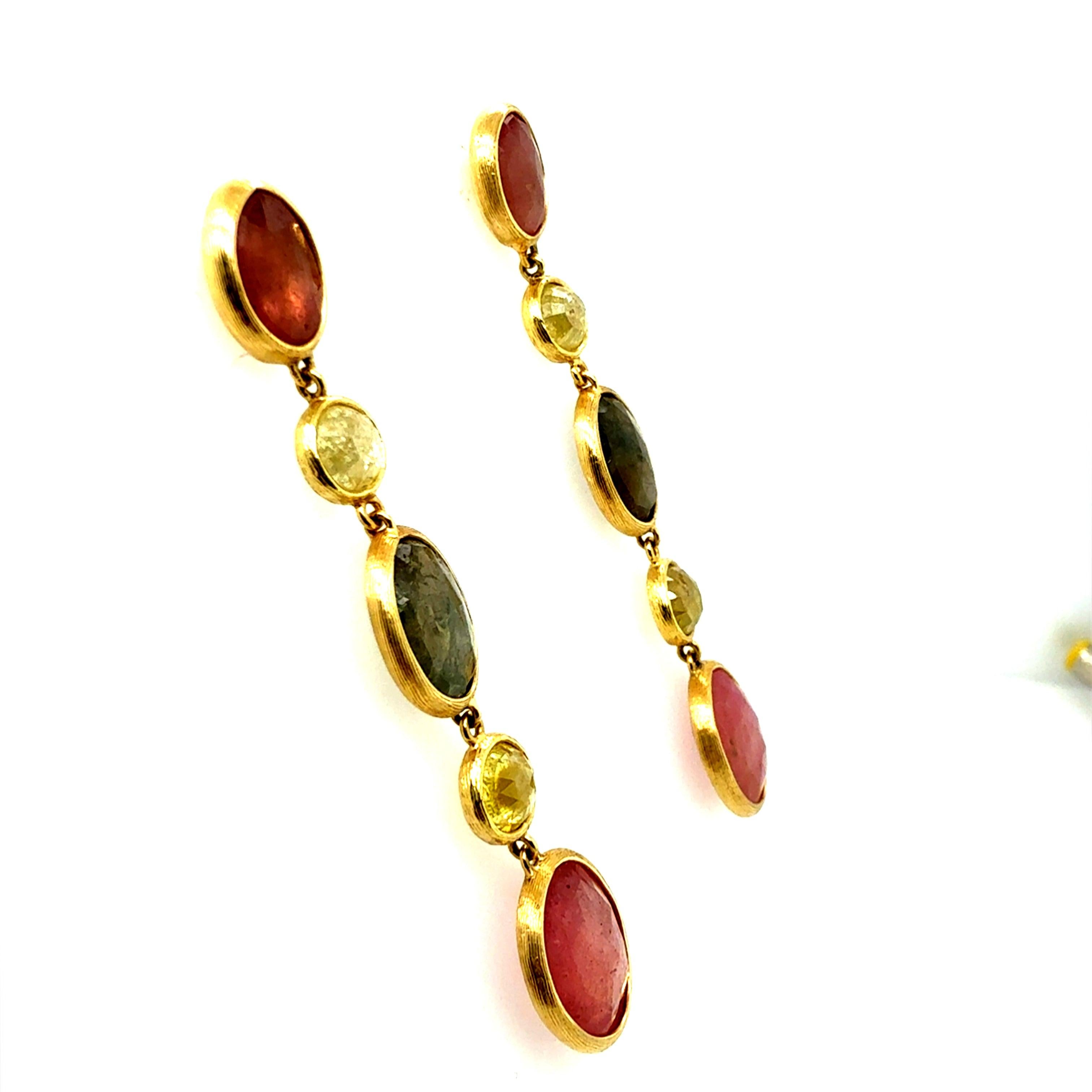 De las mujeres Pendientes modernos de oro italiano diamante natural rosa multicolor Marco BICEGO en venta