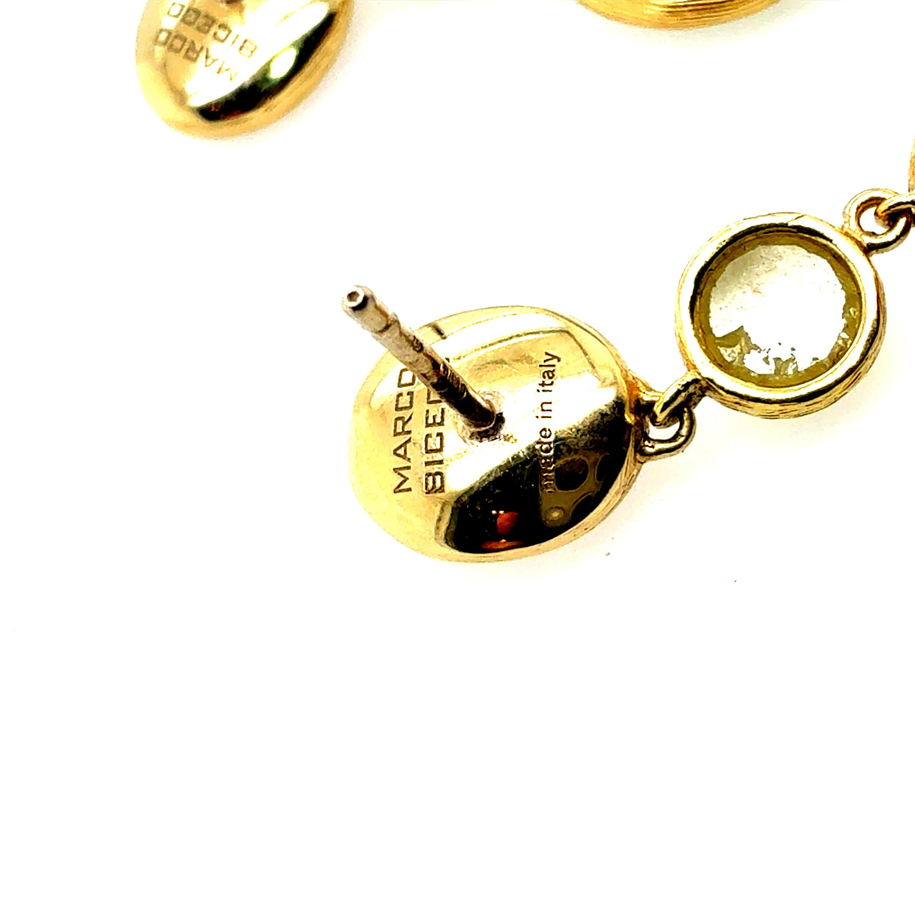 Pendientes modernos de oro italiano diamante natural rosa multicolor Marco BICEGO en venta 1
