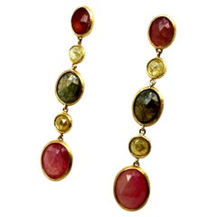 Pendientes modernos de oro italiano diamante natural rosa multicolor Marco BICEGO