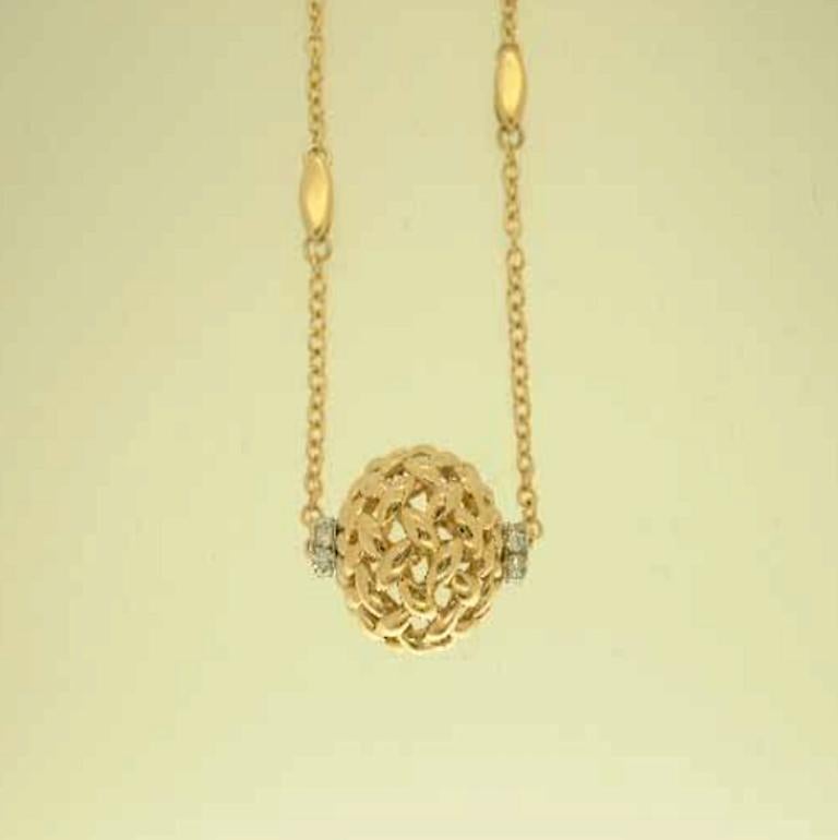 Modern Gold Kinetic Flower Twist Diamond Pendant Necklace In New Condition For Sale In Toronto, Ontario