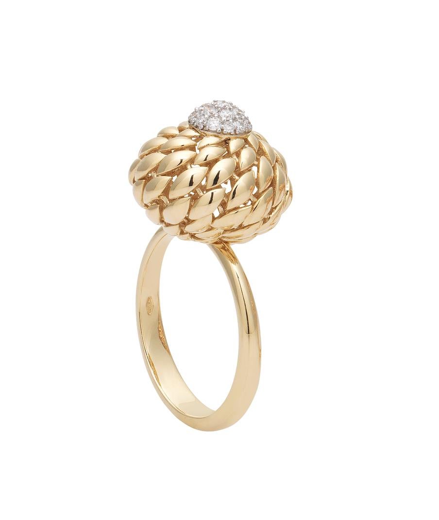 Modern Gold Kinetic Flower Twist Diamond Ring In New Condition For Sale In Toronto, Ontario