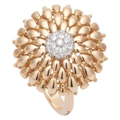 Modern Gold Kinetic Flower Twist Diamond Ring
