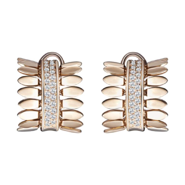 Modern Gold Kinetic Petal Diamond Floral Earrings For Sale