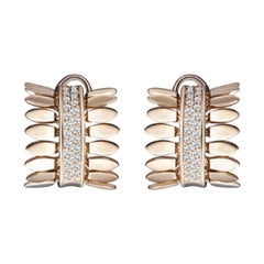 Modern Gold Kinetic Petal Diamond Floral Earrings