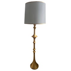 Lampadaire moderne en feuille d'or avec abat-jour dans le style de Jean-Michel Frank
