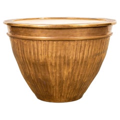 Modern Gold-Lustre Glazed Earthenware Jardiniere