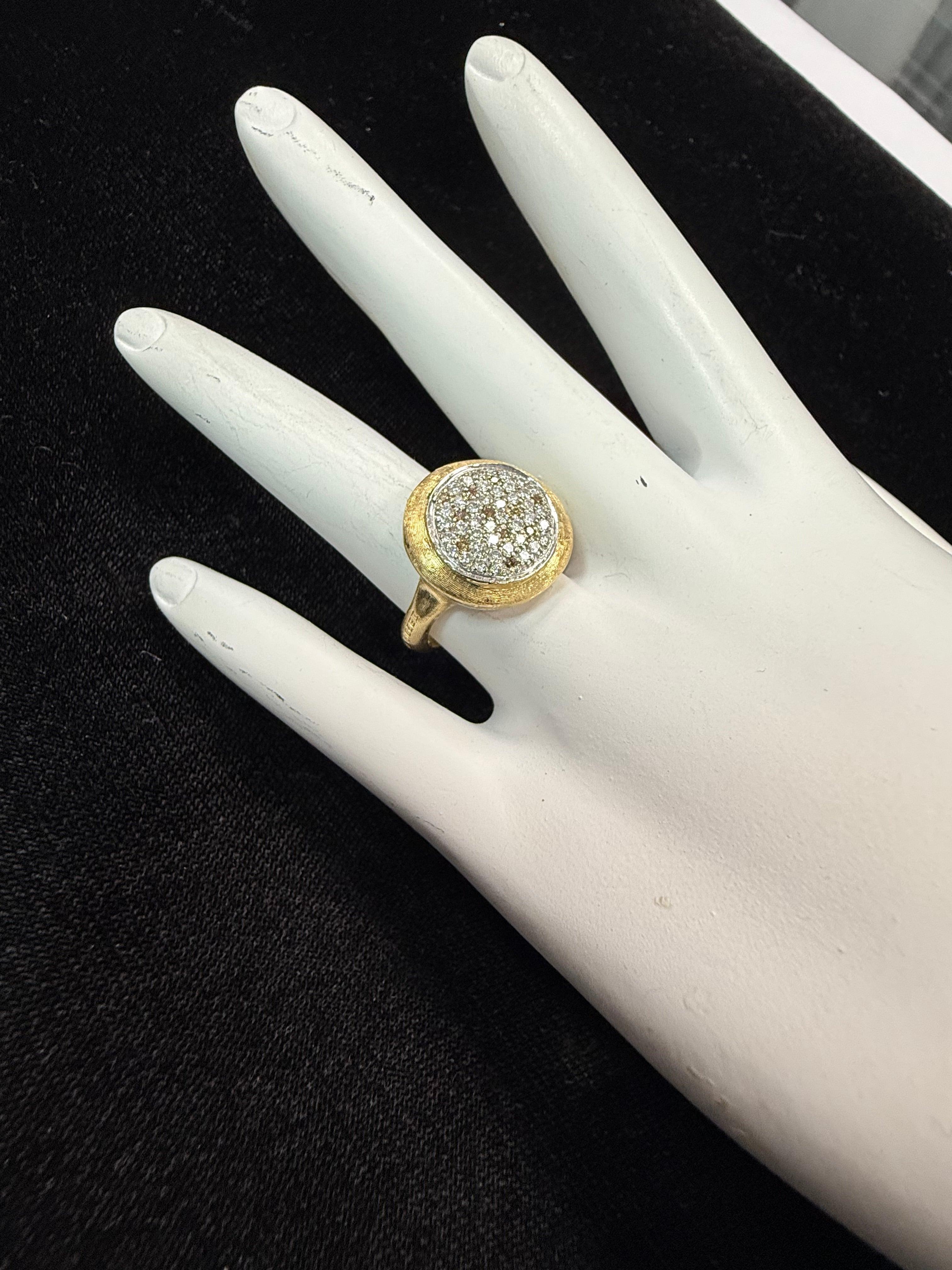 Taille ronde Bague italienne moderne en or Marco Bicego avec diamant naturel d'un carat en vente