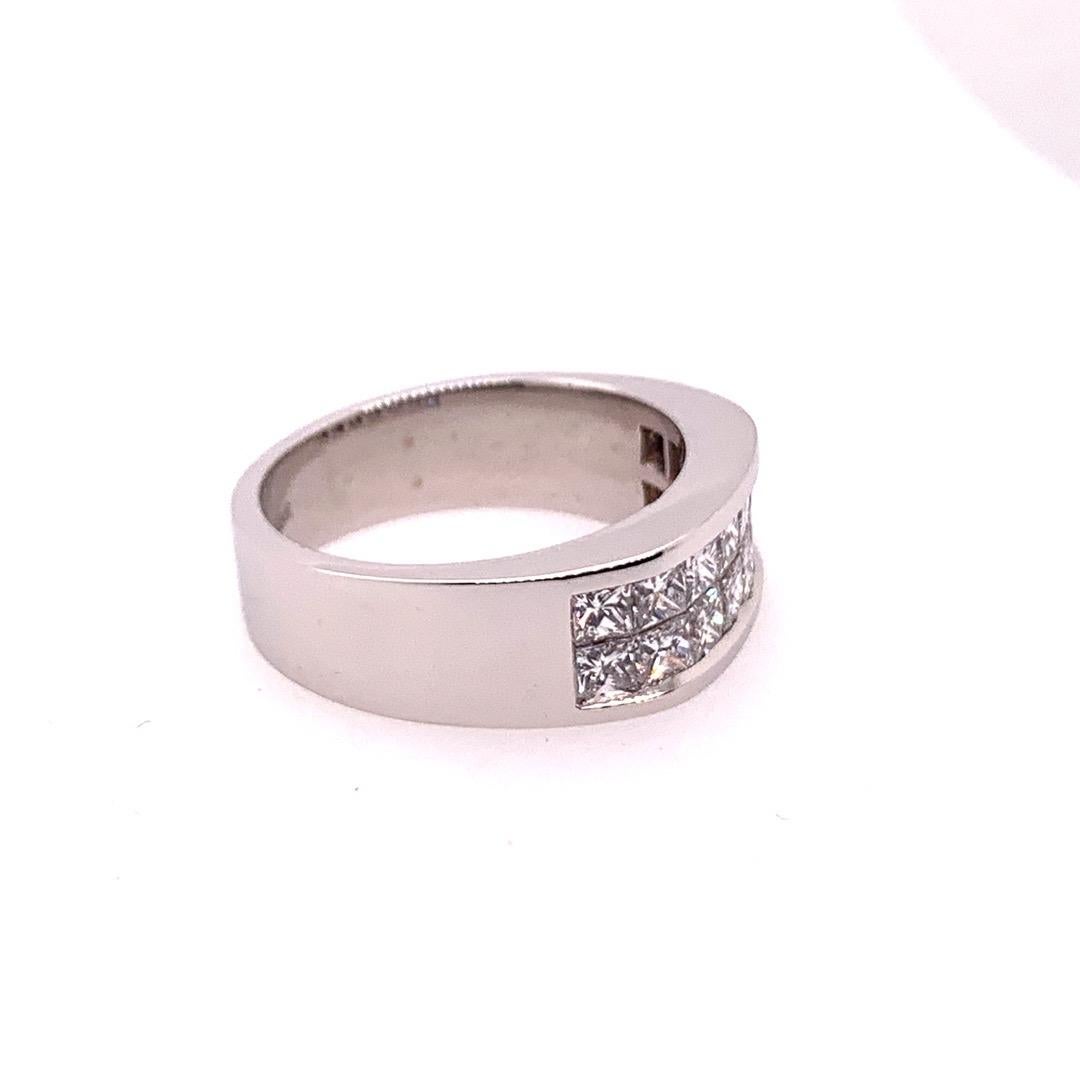 Princess Cut Modern Gold Unisex 3 Carat Natural Princess Colorless Diamond Engagement Ring