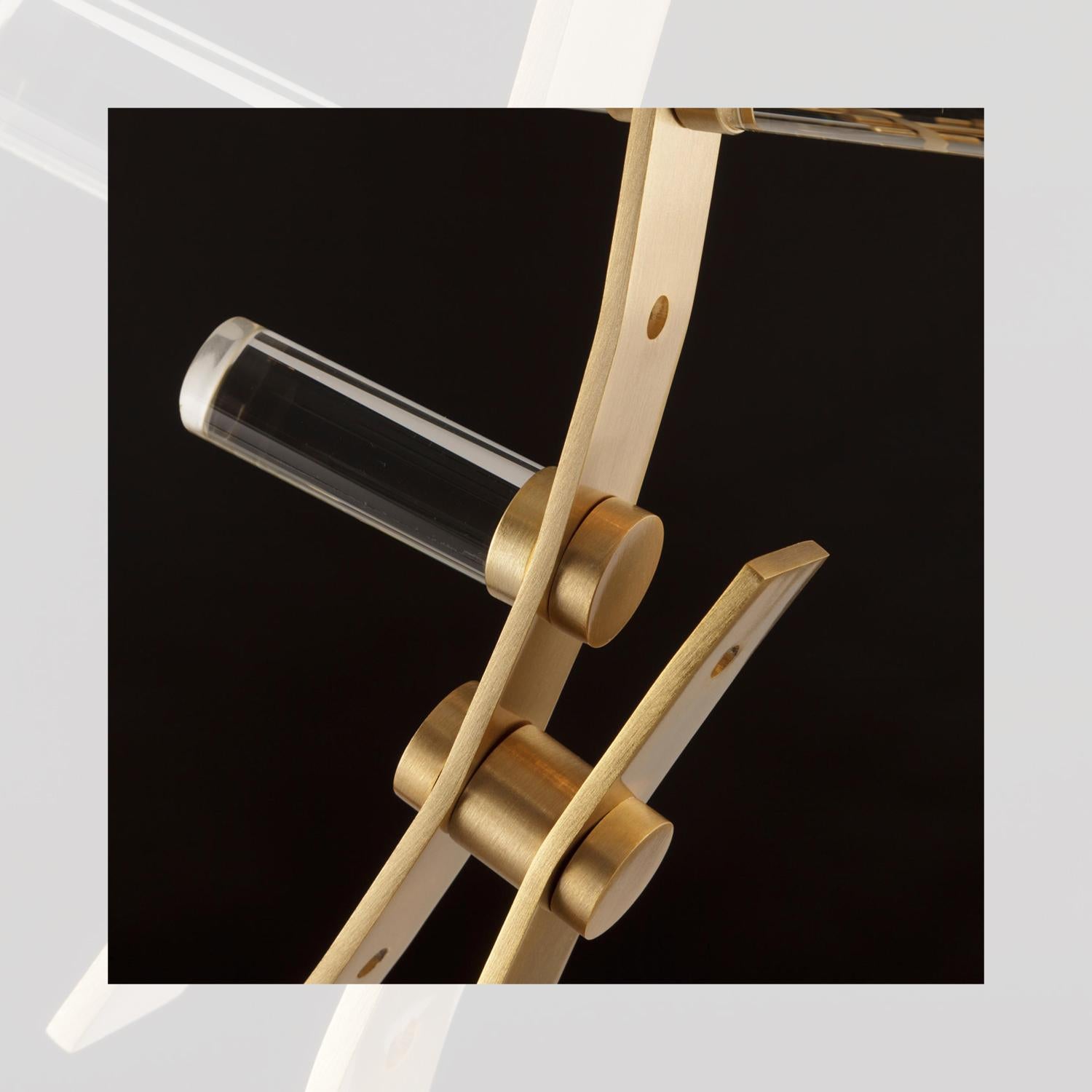 Contemporary Post Modern Style, Italian Gold Metal and Glass, Thin Wall Sconce by Baroncelli