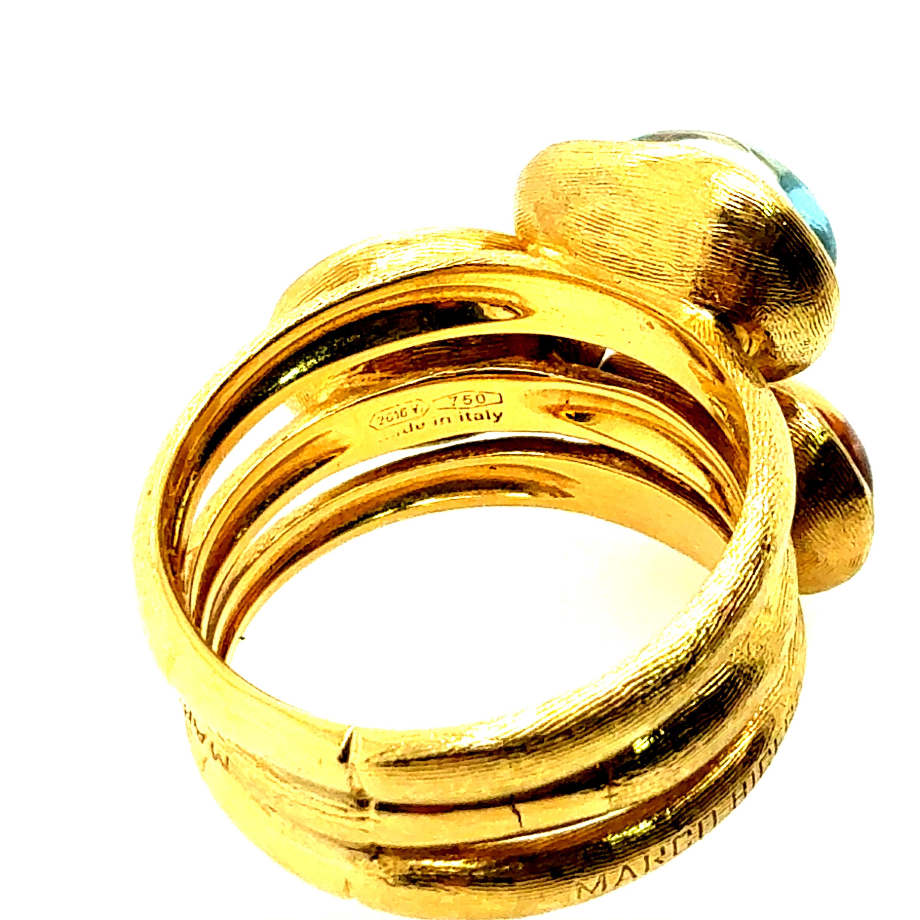 Bague moderne en or à cabochons multicolores Marco Bicego Italie Bon état - En vente à Los Angeles, CA