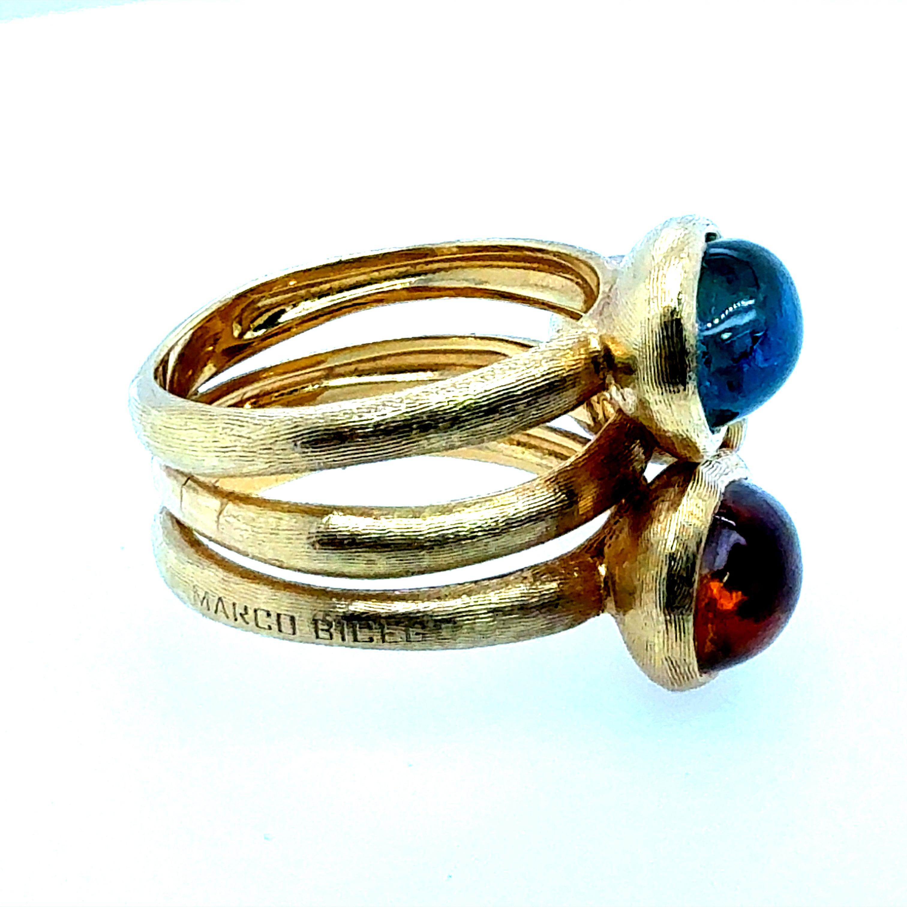 Bague moderne en or à cabochons multicolores Marco Bicego Italie en vente 2