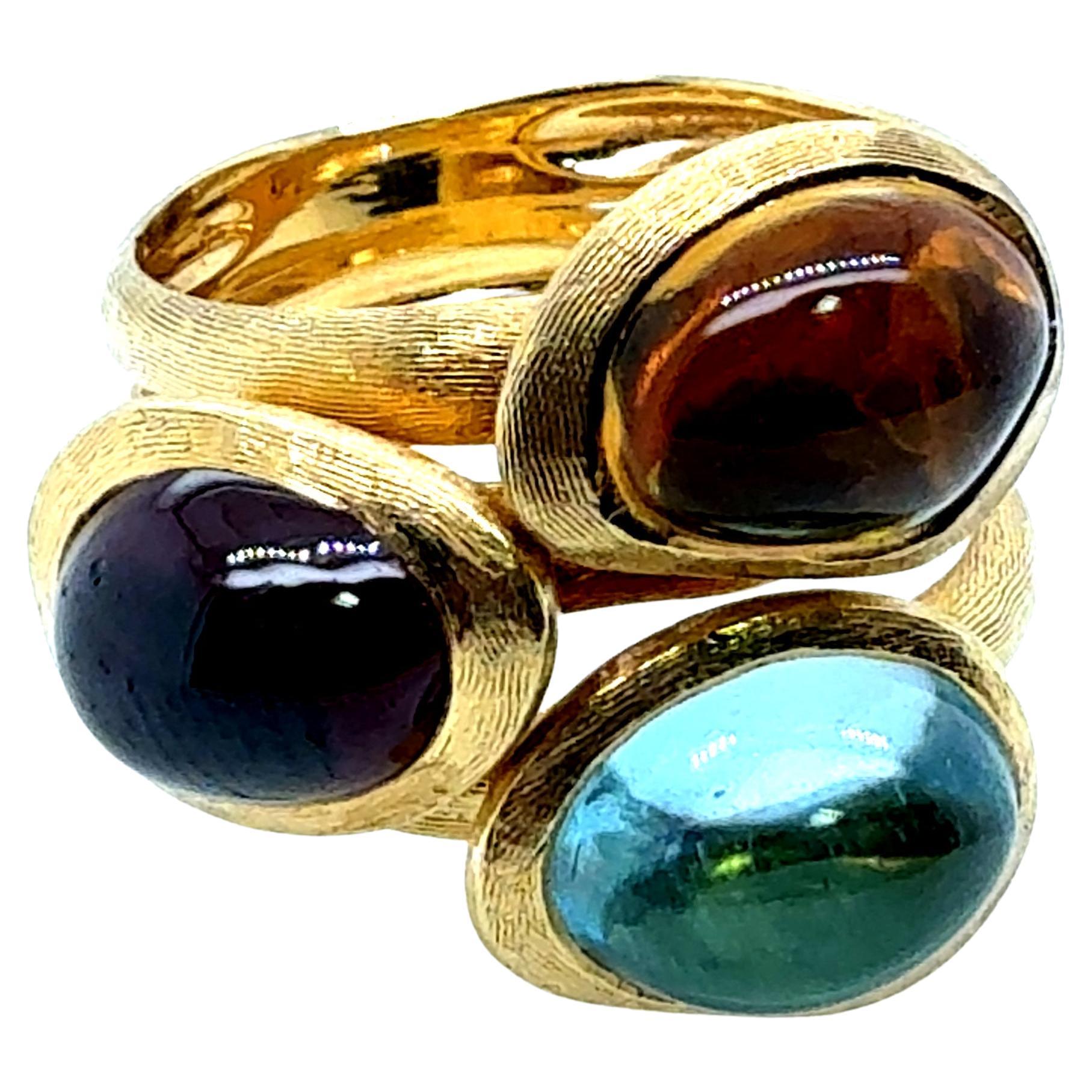 Bague moderne en or à cabochons multicolores Marco Bicego Italie