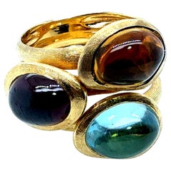 Bague moderne en or à cabochons multicolores Marco Bicego Italie