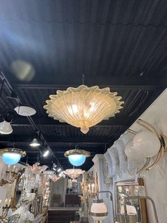 Modern Gold Murano Glass "Granola" Glass Flush Mount