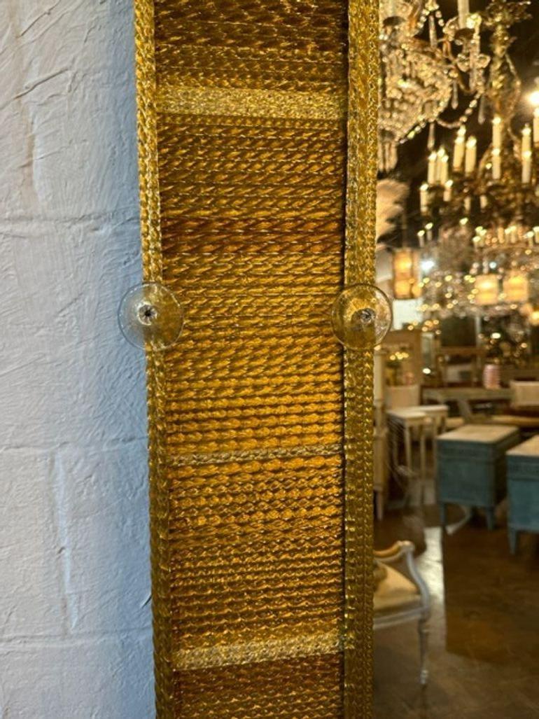 Italian Modern Gold Murano Glass Large Scale Mirrors For Sale