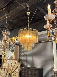 Modern Gold Murano Glass "Tronchi" Chandelier