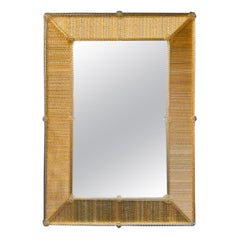 Modern Gold Murano Glass Twist Rod Mirror