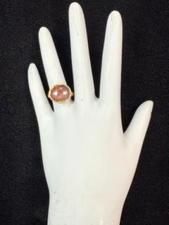 Modern Gold Natural Pink Tourmaline Rose Cut by Italian Designer Marco Bicego