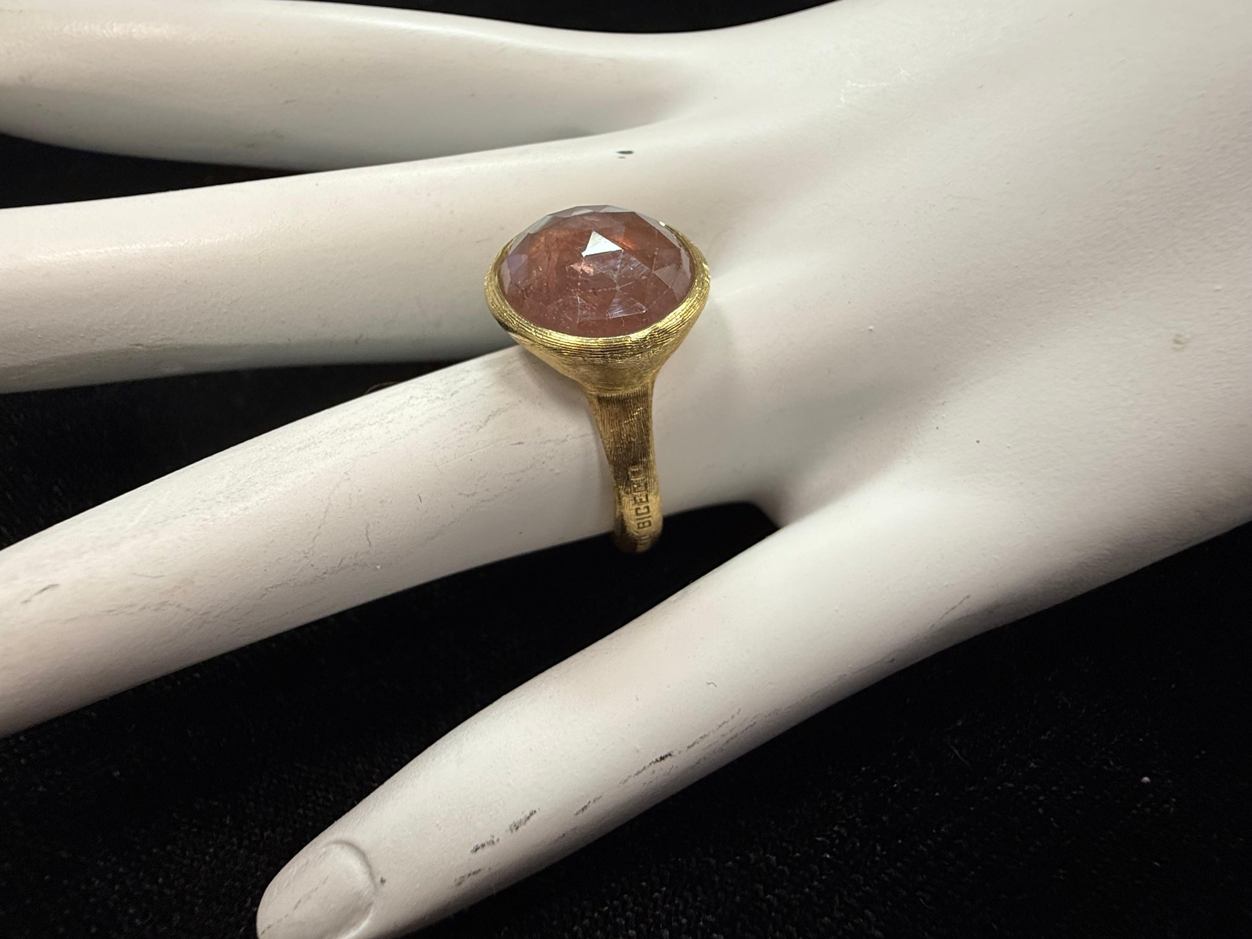 Modern Gold Natural Pink Tourmaline Rose Cut by Italian Designer Marco Bicego In Good Condition For Sale In Los Angeles, CA