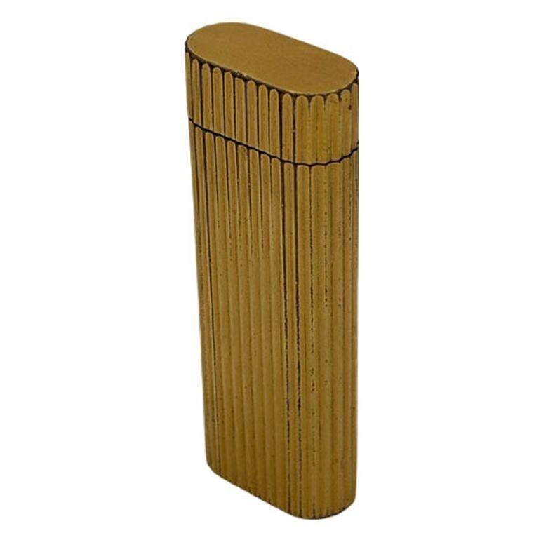 Swiss Modern Gold Plated Reeded Pattern Must De Lighter by Cartier Paris