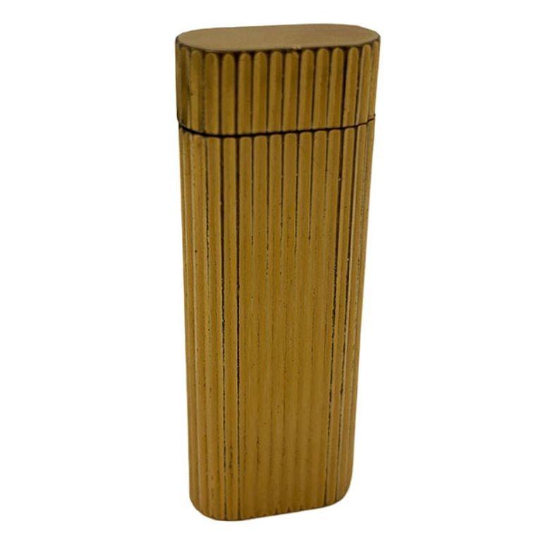 Modern Gold Plated Reeded Pattern Must De Lighter by Cartier Paris In Excellent Condition In Van Nuys, CA