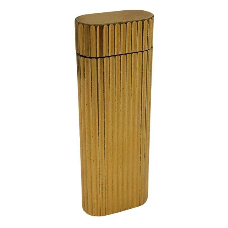 Late 20th Century Modern Gold Plated Reeded Pattern Must De Lighter by Cartier Paris