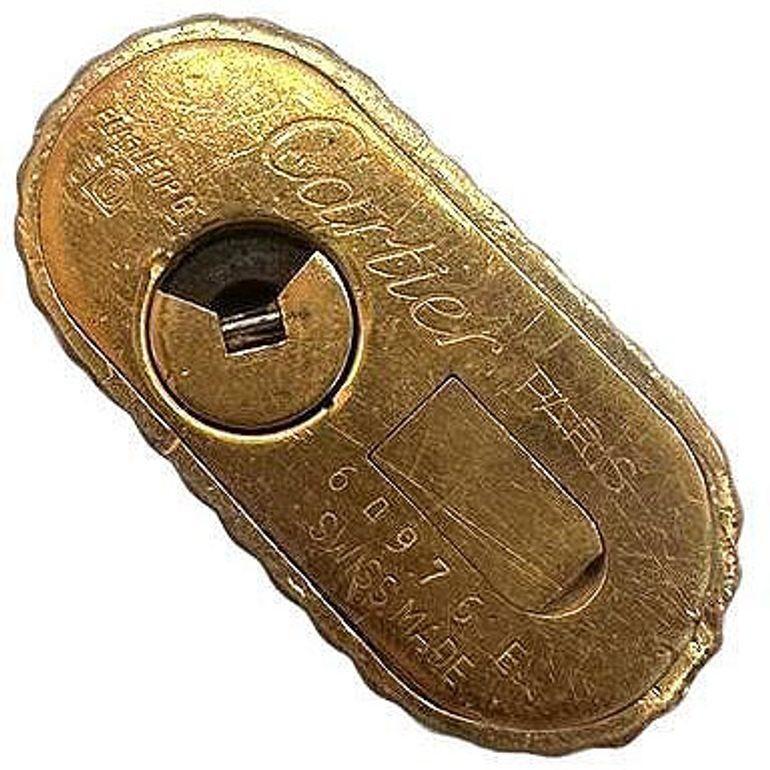 Modern Gold Plated Reeded Pattern Must De Lighter by Cartier Paris 3