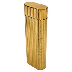 Modern Gold Plated Reeded Pattern Must De Lighter by Cartier Paris