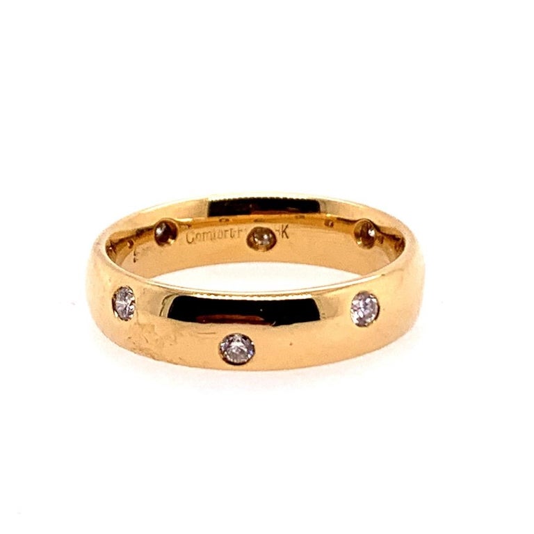Modern Gold Ring 0.45 Carat Natural Colorless Diamond Engagement ...