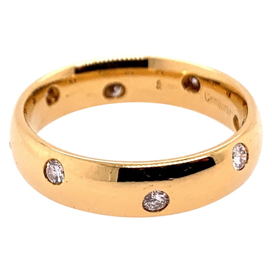 Modern Gold Ring 0.45 Carat Natural Colorless Diamond Engagement Eternity Ring For Sale