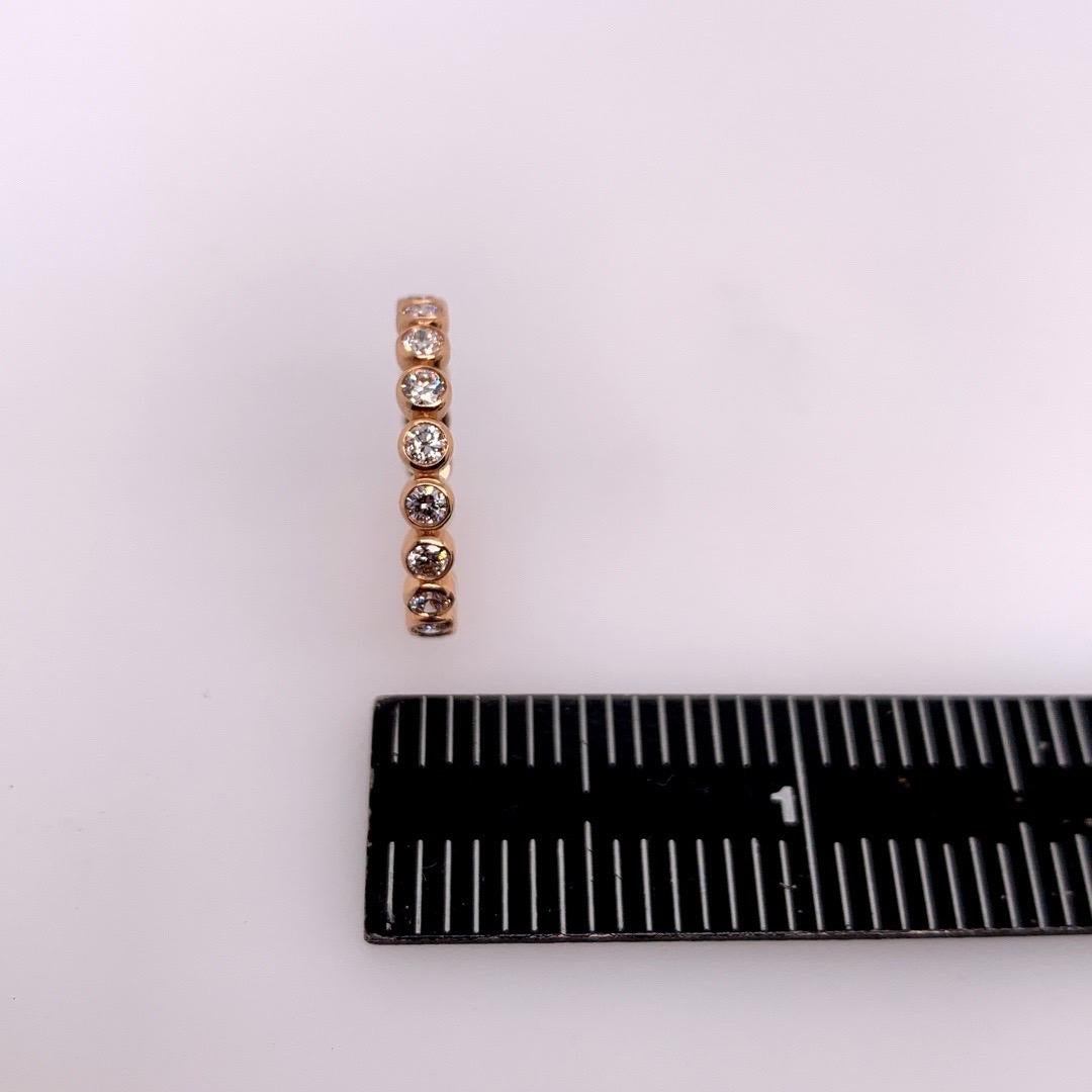 Women's Modern Gold Ring 0.91 Carat Natural Colorless Diamond Eternity Engagement Band For Sale