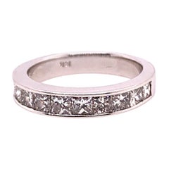 Bague de fiançailles moderne en or avec diamant princesse incolore naturel de 1,90 carat