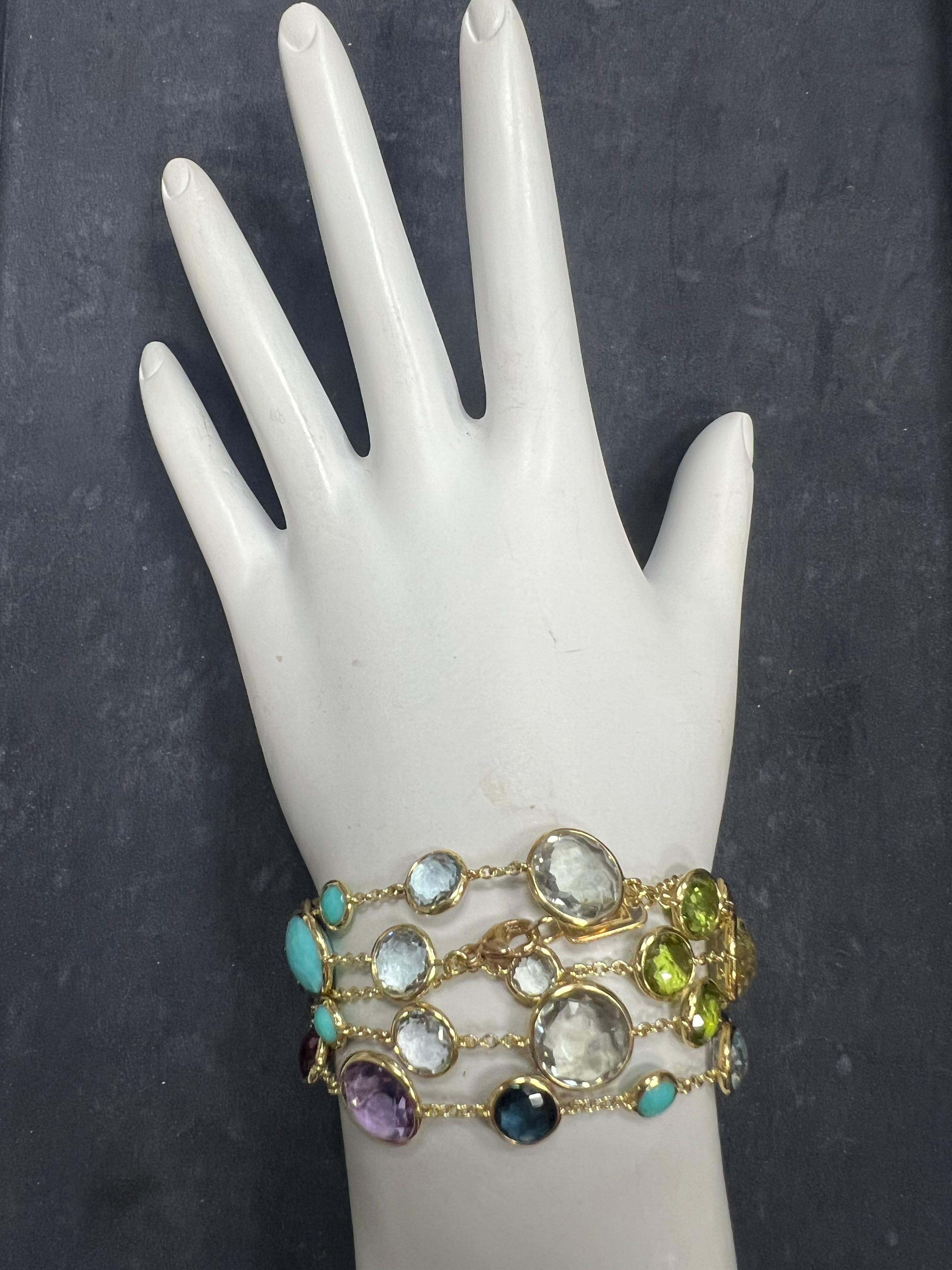 Collier Lollipop moderne en or signé Ippolita avec pierres multicolores arc-en-ciel de 36 pouces Pour femmes en vente