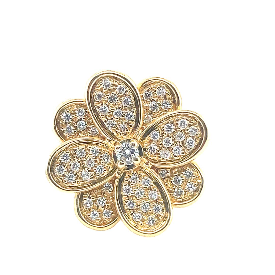 Modern Gold Signed Marco Bicego Petali 0.62 Carat Natural Diamond Flower Ring