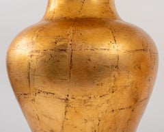 Modern Gold-Tone Table Lamps, Pair