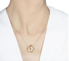 Modern Gold White and Champagne Diamond Pendant Necklace