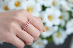Modern Gold White Diamond and Red Ruby Ring, Alternative Bridal Wedding