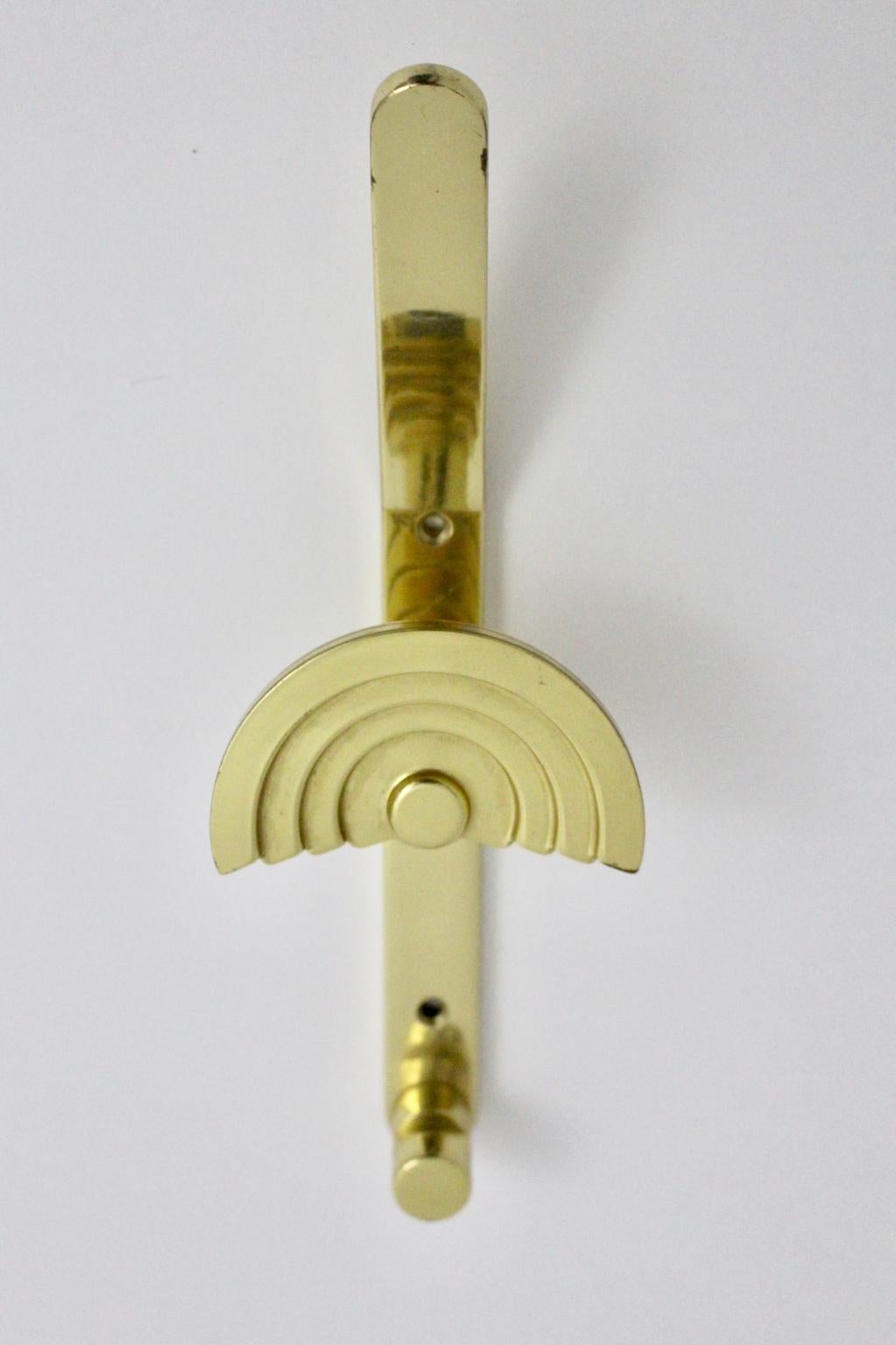 Modern Golden Brass Coat Hook by Ettore Sottsass Associati, Italy, circa 1985 In Good Condition In Vienna, AT