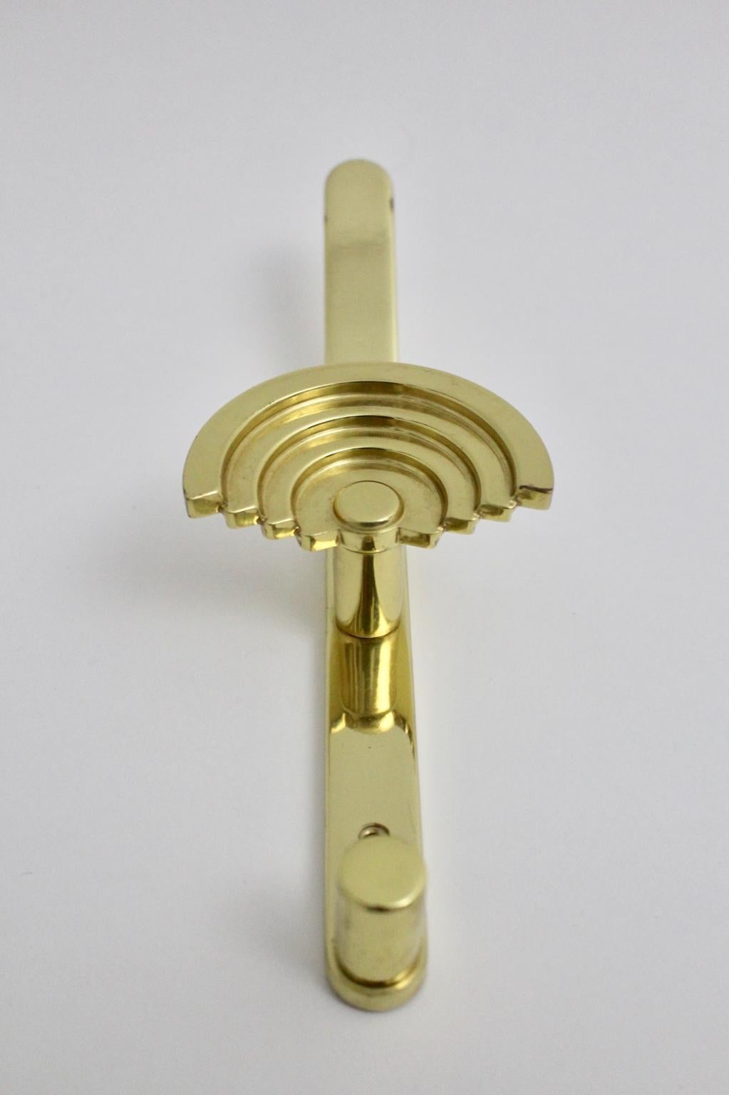 Late 20th Century Modern Golden Brass Coat Hook by Ettore Sottsass Associati, Italy, circa 1985