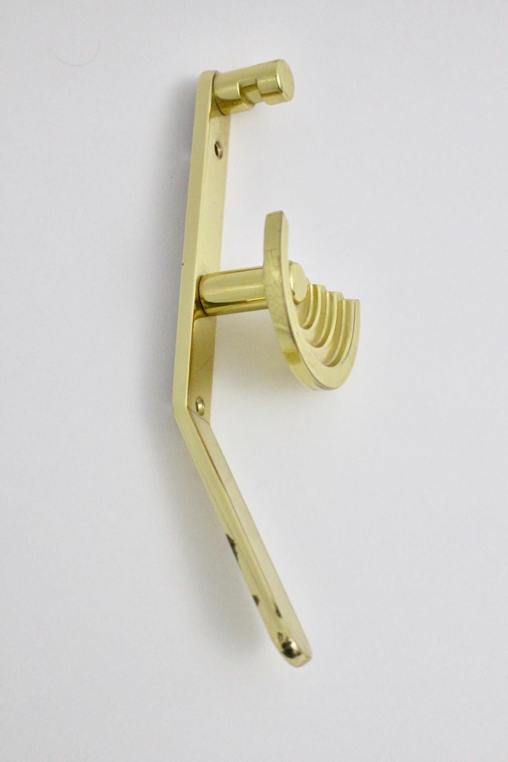 Modern Golden Brass Coat Hook by Ettore Sottsass Associati, Italy, circa 1985 2