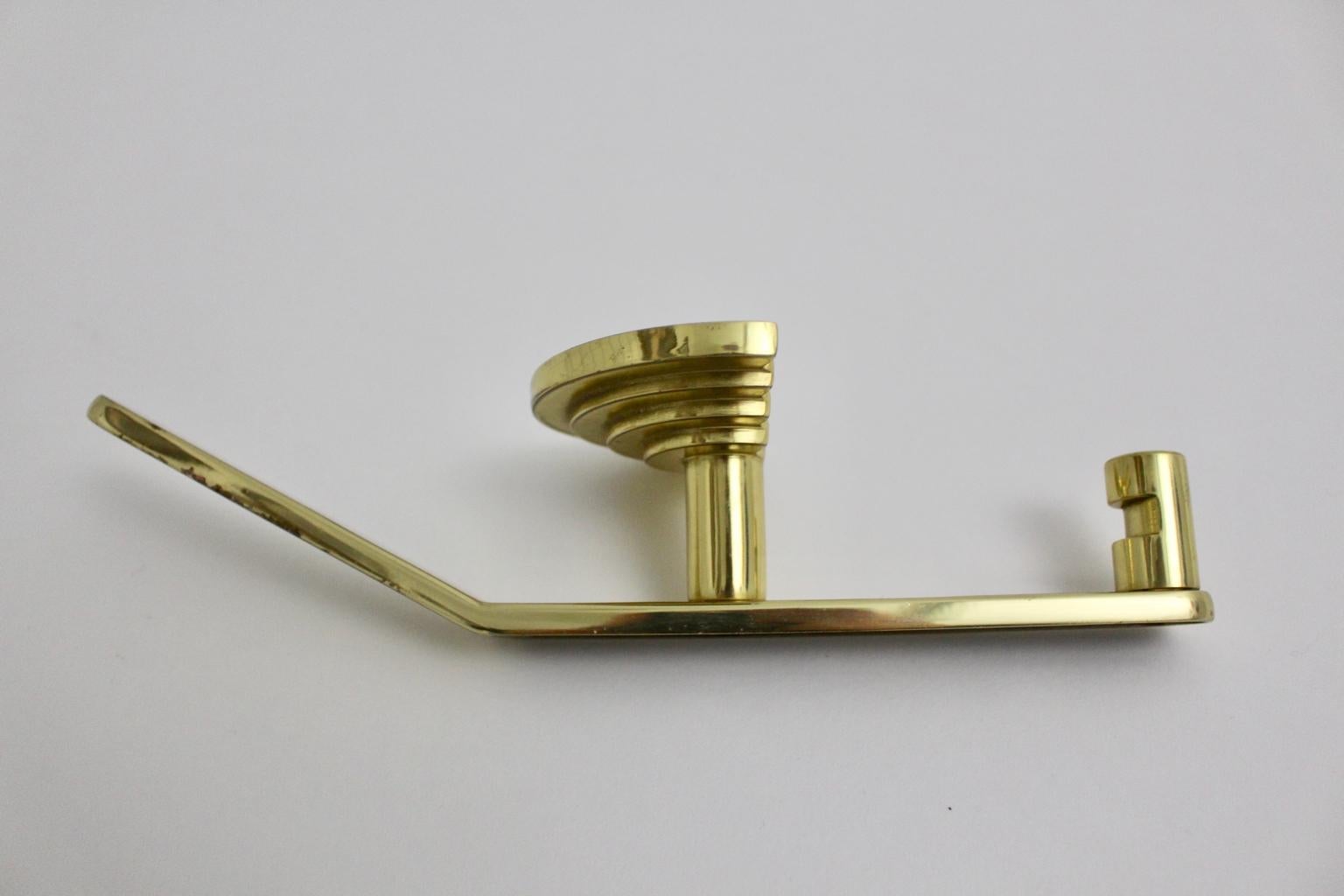 Modern Golden Brass Coat Hook by Ettore Sottsass Associati, Italy, circa 1985 3